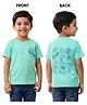Campana 100% Cotton Knit Half Sleeves Look Deep Into Nature Text Printed Tee - Aqua Blue