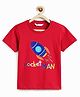 Campana 100% Cotton Knit Half Sleeves Rocket Printed Tee - Red
