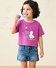 Campana 100% Cotton Knit Half Sleeves Duck Printed Tee - Dark Pink