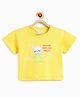 Campana 100% Cotton Knit Half Sleeves Octopus Printed Tee - Lemon Yellow