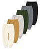 KUCHIPOO Cotton Blend Knit Pack Of 6 Solid Joggers - Multi Colour