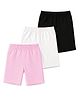 KUCHIPOO Cotton Blend Knit Pack Of 3 Solid Shorts - Pink White & Black