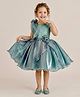 smile baby NX Tissue Knit Sleeveless Sequin Embellished Floral Applique Detailed Dress - Teal Blue