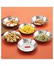 HAZEL Stainless Steel Snack Plate 18.5cm Hammered Design Set of 6 | Kopri Dish Nashta Serving Plate Breakfast Steel Thali, 650ml