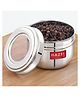 HAZEL Stainless Steel See Through Container 450 ml | Oval Shape Steel Storage Jar with Transparent Lid | Kitchen Container for Spices, Dry Fruits & Snacks