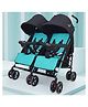 R for Rabbit Ginny and Johnny  Twin Baby Stroller & Pram Easy Foldable with Adjustable Seating Positions with Huge Storage Basket | Age 0-3 yrs & Weight Upto 20 Kg (Blue Black)