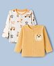 Babyoye Male 100% Cotton Interlock Knit with Ecojiva Finish Car & Animals Printed Jhablas Pack of 2 - Yellow & White