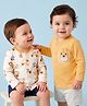 Babyoye Male 100% Cotton Interlock Knit with Ecojiva Finish Car & Animals Printed Jhablas Pack of 2 - Yellow & White