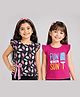 Nino Togs Cotton Lycra Knit Pack Of 2 Sleeveless Ice Cream Printed Tops - Multi Colour