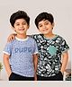 Nino Togs Cotton Knit Pack Of 2 Half Sleeves Abstract Printed Tees - Blue & Green