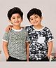 Nino Togs Cotton Knit Pack Of 2 Half Sleeves Abstract Printed Tees - Blue & Black