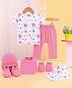 Babyhug 100% Cotton Clothing Essentials Baby Gift Set Pack of 7 - Pink
