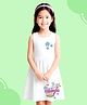 NUSYL Cotton Knit Sleeveless Princess Text Printed Dress - White
