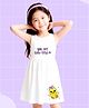 NUSYL Cotton Knit Sleeveless Chic Printed Dress - White