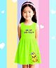 NUSYL Cotton Knit Sleeveless Chic Printed Dress - Lime Green