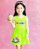 NUSYL Cotton Knit Sleeveless Rainbow Text Printed - Lime Green