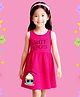 NUSYL Cotton Knit Sleeveless Sweet Treats Text Printed Dress -     Dark Pink