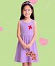 NUSYL Cotton Knit Sleeveless Cutie Pie Text Printed Dress - Lilac