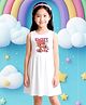 NUSYL Cotton Knit Sleeveless Bear Printed Dress - White