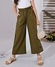 PURPLE UNITED KIDS Cotton Woven Solid Wide Leg Pants - Olive