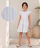 PURPLE UNITED KIDS Lurex Woven Frill Sleeves Striped Tiered Dress - Light Blue