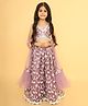Titrit Net Woven Sleeveless Sequin Embellished Lehenga Choli With Dupatta Set - Purple