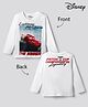 Bonfino Disney Cotton Knit Full Sleeves T-Shirt With Lightning McQueen Graphic - White