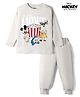 Bonfino Disney Interlock Knit Full Sleeves T-shirt & Pyjama Night Suit With Mickey Mouse Graphic - Grey