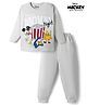 Bonfino Disney Interlock Knit Full Sleeves Co-Ords T-Shirt & Pyjama Night Suit with Mickey Mouse Print - Grey