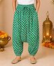 Kiddopanti Cotton Knit Leheriya Printed Jodhpuri Pants - Green