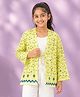 Kiddopanti Cotton Woven Full Sleeves Chevron & Geometric Printed Shrug - Yellow