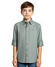 Charchit Cotton Woven Full Sleeves Solid Shirt - Green