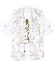 Charchit Cotton Blend Woven Full Sleeves Leaves Embroidered Shirt With Tee - White