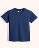 Orange Sugar Cotton Knit Half Sleeves Solid Tee - Royal Blue