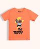 Orange Sugar Cotton Knit Half Sleeves DJ Teddy Printed Tee - Orange