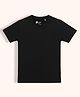 Orange Sugar Cotton Knit Half Sleeves Solid Tee - Black