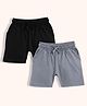 Orange Sugar 100% Cotton Knit Pack Of 2 Solid Shorts - Black & Grey