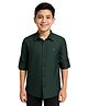 Charchit Cotton Woven Full Sleeves Solid Shirt - Green