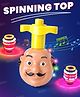 Fiddlerz Spinning Top for Kids with Flashing LED Light Up and Music Non-Toxic Toys for Boys & Girls Pack of 1 - Khaki