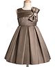 Blabber Sleeveless Stone Embellished Floral & Bow Applique Detailed Knee Length Dress - Brown