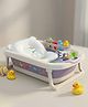Babanza Foldable Bath Tub with Cushion and in built Thermometer Purple