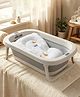 Babanza Foldable Bath Tub with Cushion and in built Thermometer Grey