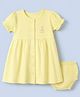 Babyhug Premium Cotton Knit Half Sleeves Frock and Bloomer with Cherry Print in Yellow for 3-6 Months