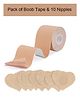 Favon Combo of Boob Tape Roll and 10 Disposable Nipple Covers