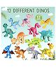 ARCADE TOYS 12-Piece Dinosaur Toy Figures Set for Kids - Multicolour