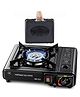 ARCADE TOYS Portable Single Burner Gas Stove with Manual Ignition | Compact LPG Butane Stove for Camping, Kitchen & Outdoor Cooking Black