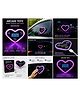 ARCADE TOYS Heart Shape LED Car Window Light | Rechargeable Decorative Car Neon Sign | Suction Mount Display Light | Multicolour