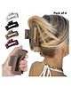 ARCADE TOYS Beauty Gentle Soft Silicone Hair Claw Clip for Women Girls unbreakable clips Hair Claw (pack of 4) (Multicolor)