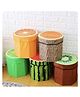 ARCADE TOYS Fruit Folding Footstool Seat Storage Box Round Storage Chest Padded Box For Kids - Colour & design may vary