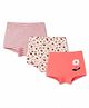 Bodycare Knitted Striped & Floral Printed Panties Pack Of 3 - Red & White